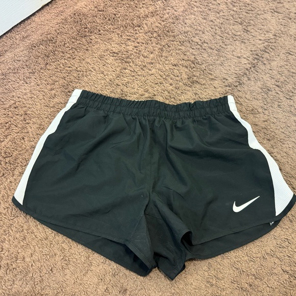 Nike Pants - Nike Dri-Fit Black High Rise Mesh Lined Running Shorts Race Black White M